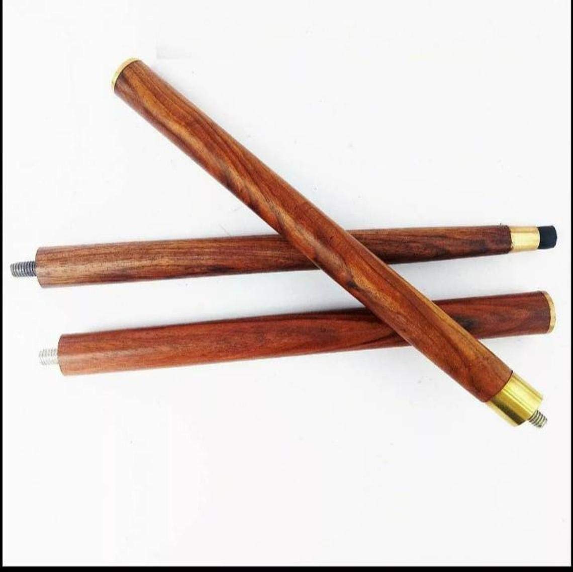 Brown Wood Walking Stick Only 3 Fold for Cane Handle (Only Wooden Shaft) 36 to 37" INCH Approx