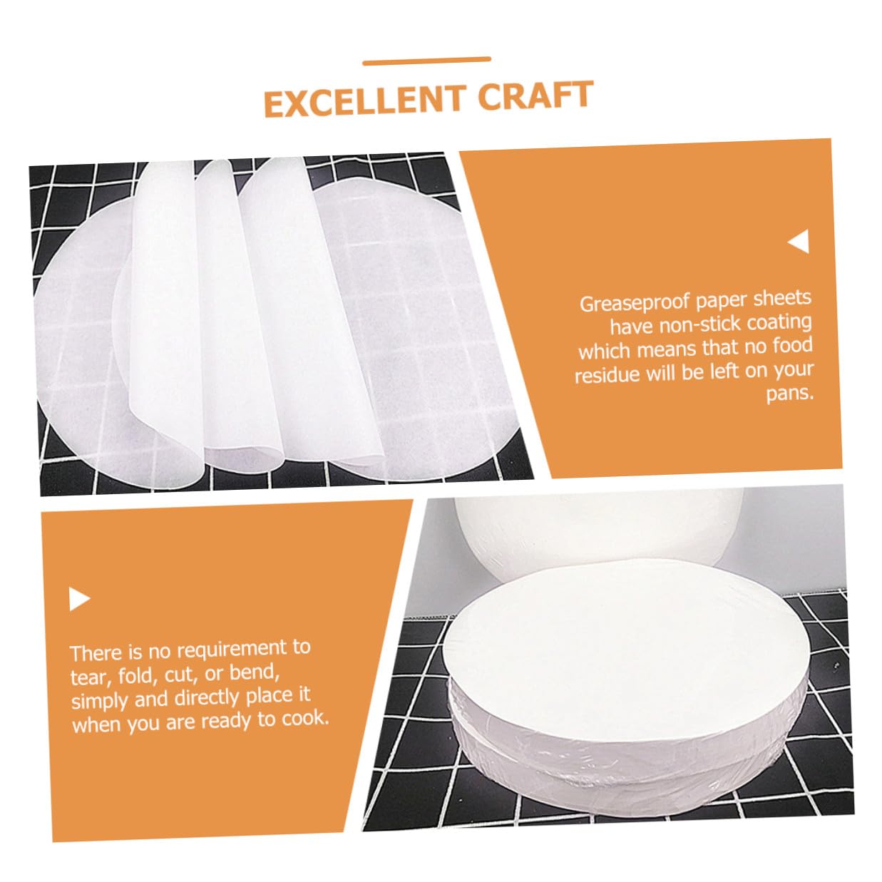 Papier Sulfurisé 500 Feuilles Rond Plat pour Cuisson et Friture