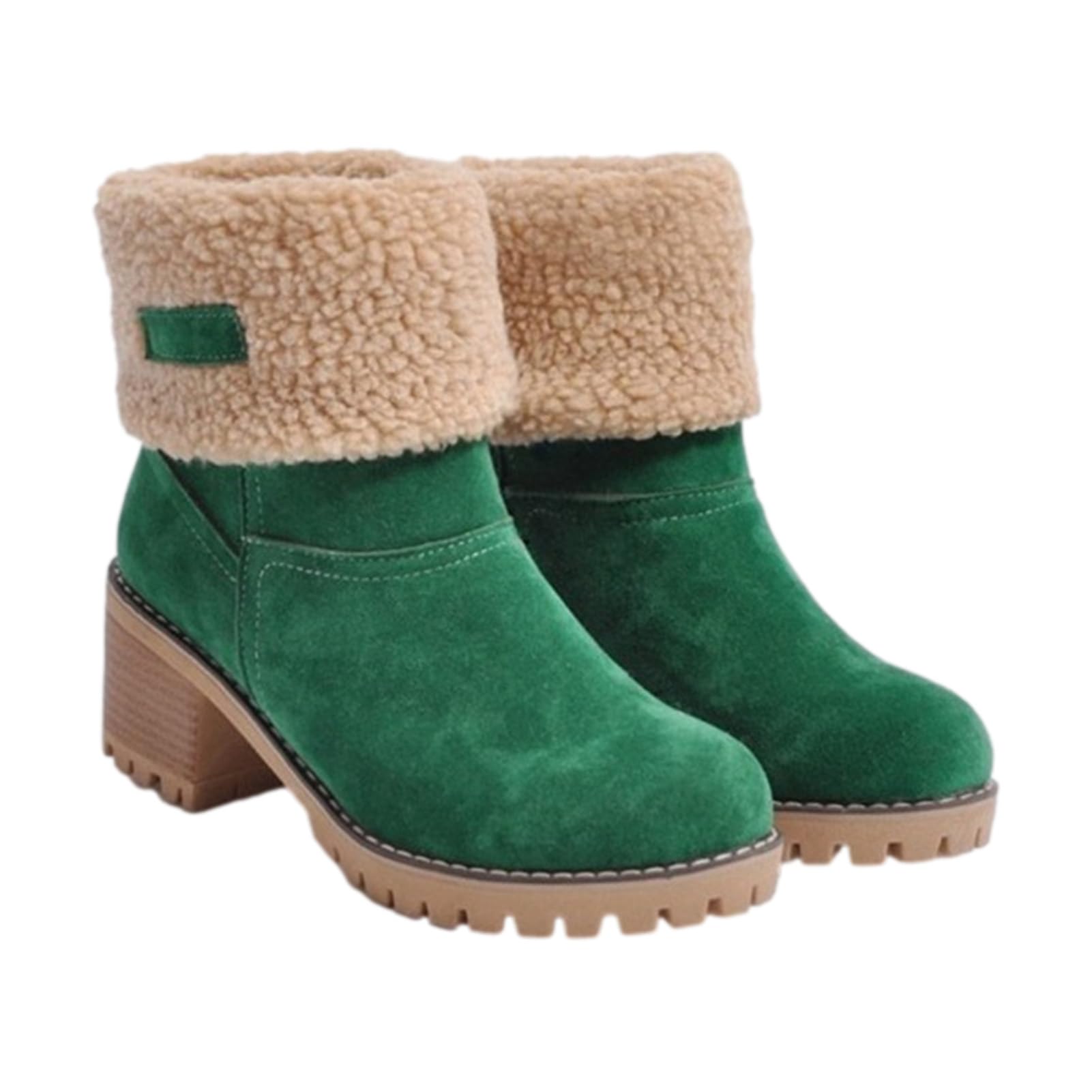 Bottes d'hiver confortables avec talon épais et chaussures de neige durables