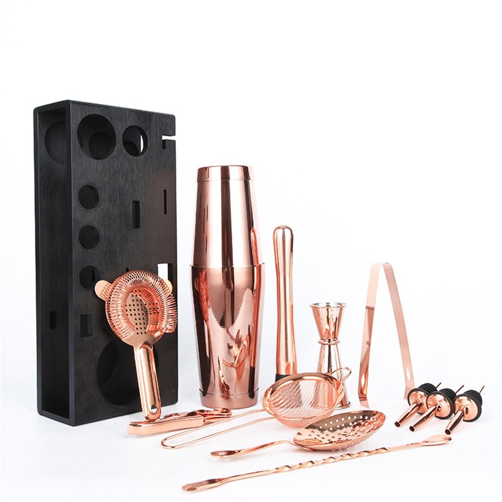 Set da barman in acciaio inossidabile 13 pezzi Boston Bartender Cocktail Shaker Strumenti for bar da tè al latte