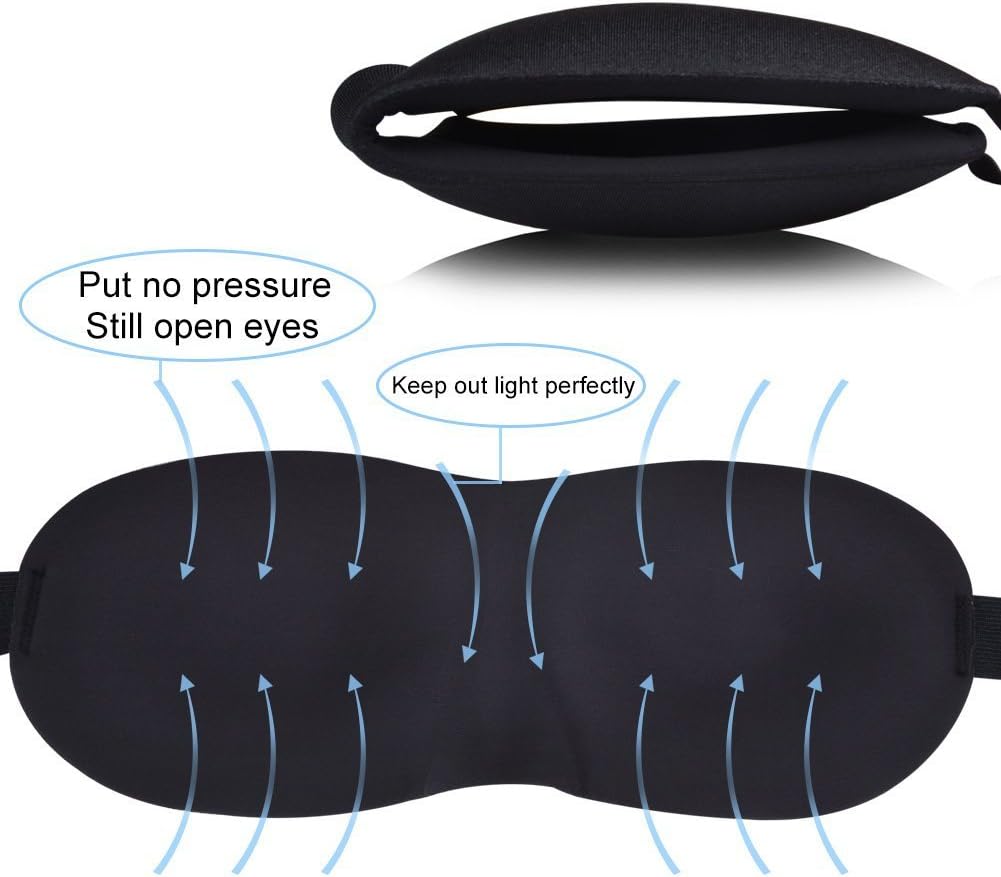 QTMY 3 PCS Sleeping Eye Mask for Women Men Girls Adults Eyepatch Blindfold Shade Travel Natural Sleep Aid Cover Light Guide Relax image 3