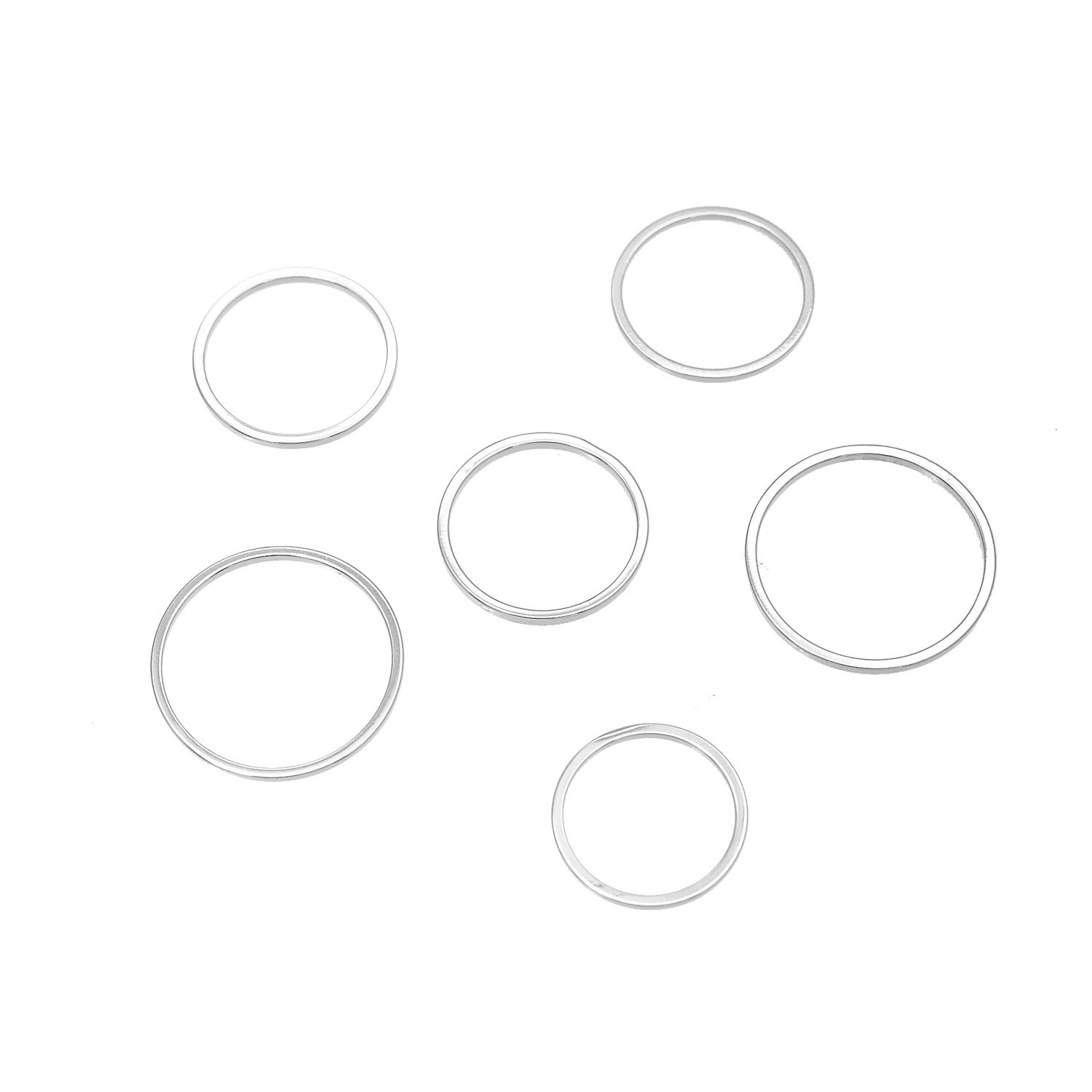 Stacking Skinny Wire Ring and Midi Ring Set of 6