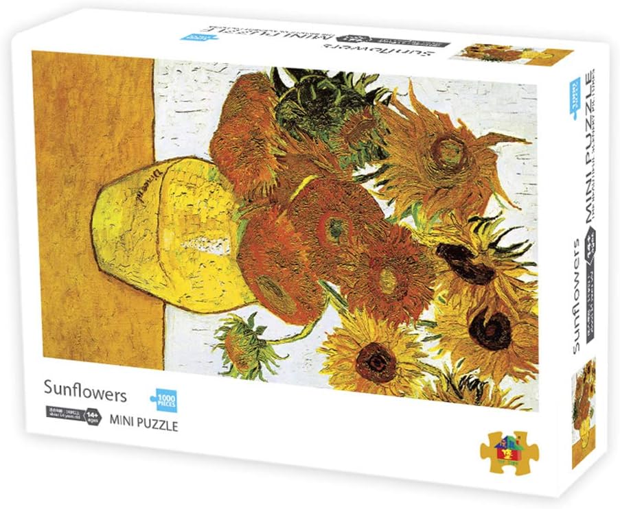 DaliyfuMini 1000 Pieces Jigsaw Puzzles Adults The Smallest Size Sunflowers Puzzles Difficult Famous Painting Puzzle for Adult(Size 42.5X 30cm)