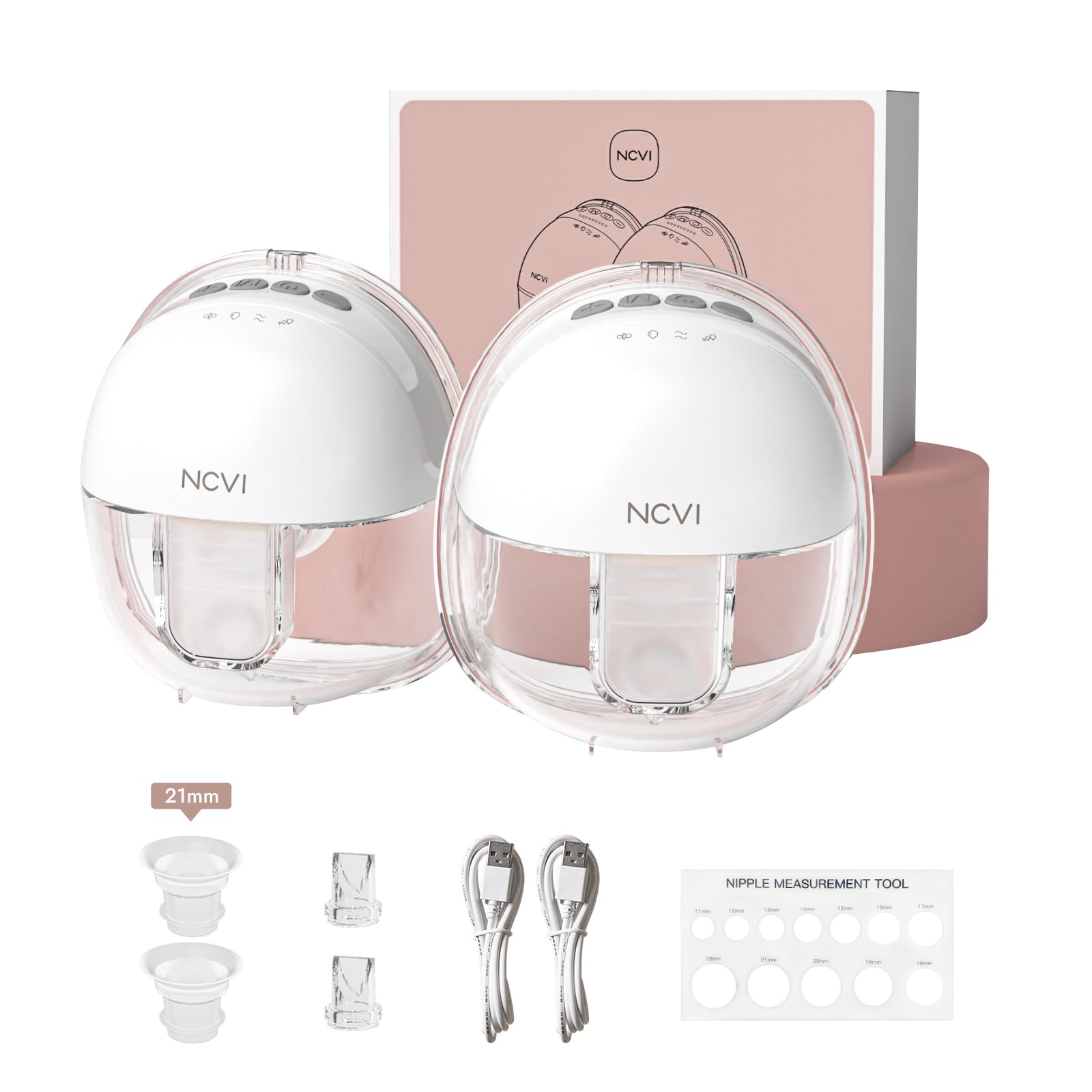 Photo 1 of NCVI Wearable Hands Free Breast Pump, 4 Modes & 9 Levels with Multitronic Suction, Ultra-Quiet <42dB, Long Battery Life (150min), 21/24mm Flange Insert, Portable Electric Breastfeeding Pump for Moms