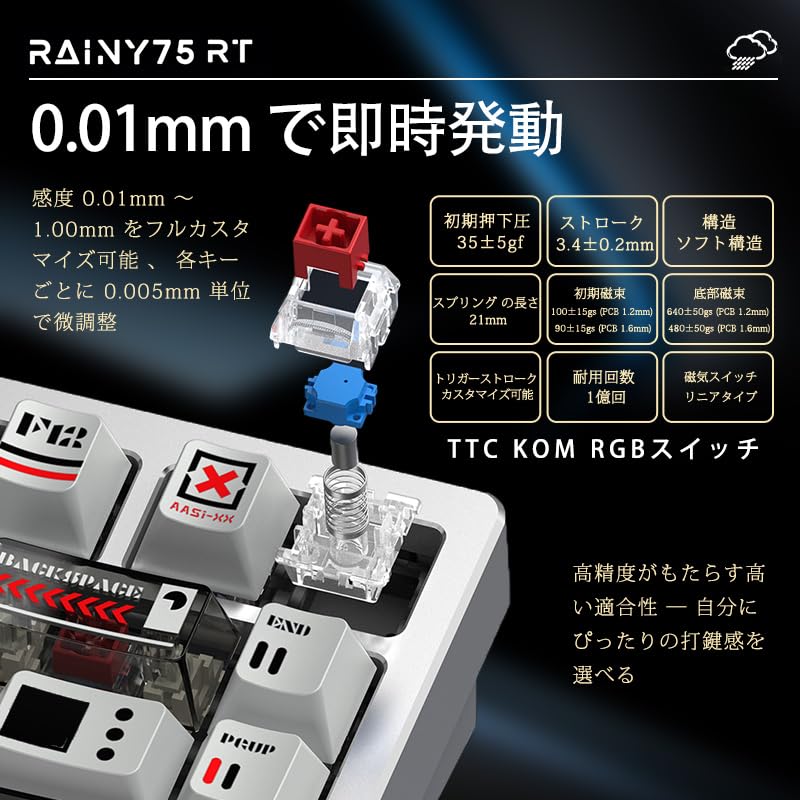 Amazon | WOBKEY RAINY 75 RT ゲーミングキーボード/磁気式スイッチ