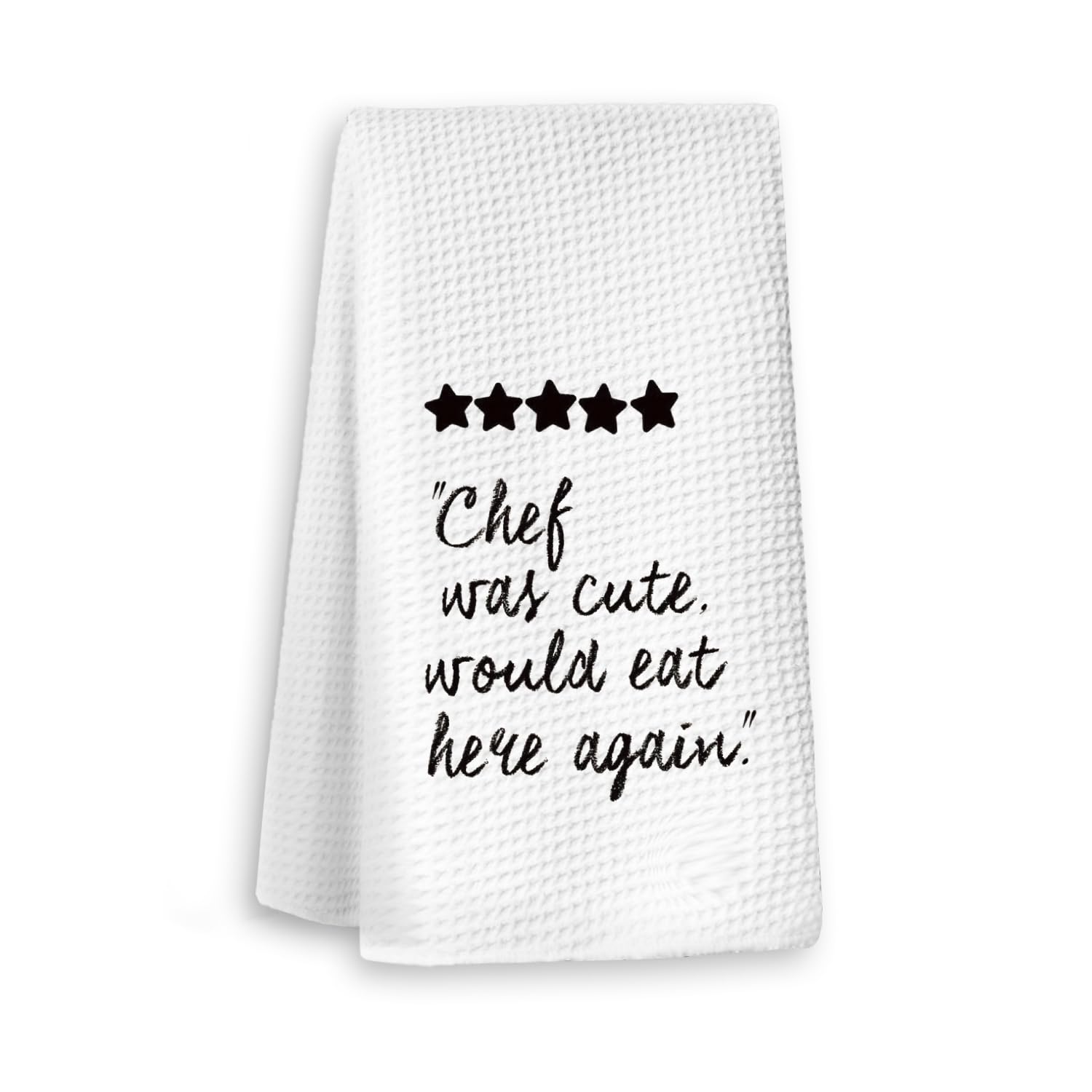 Chef Gifts for Women Men Kitchen Towels, Chef was Cute Would Eat Here Again Decorative Dish Tea Towels, Unique Gifts for Cooks Hand Towels for Kitchen Dining Room, 16x24 Inch