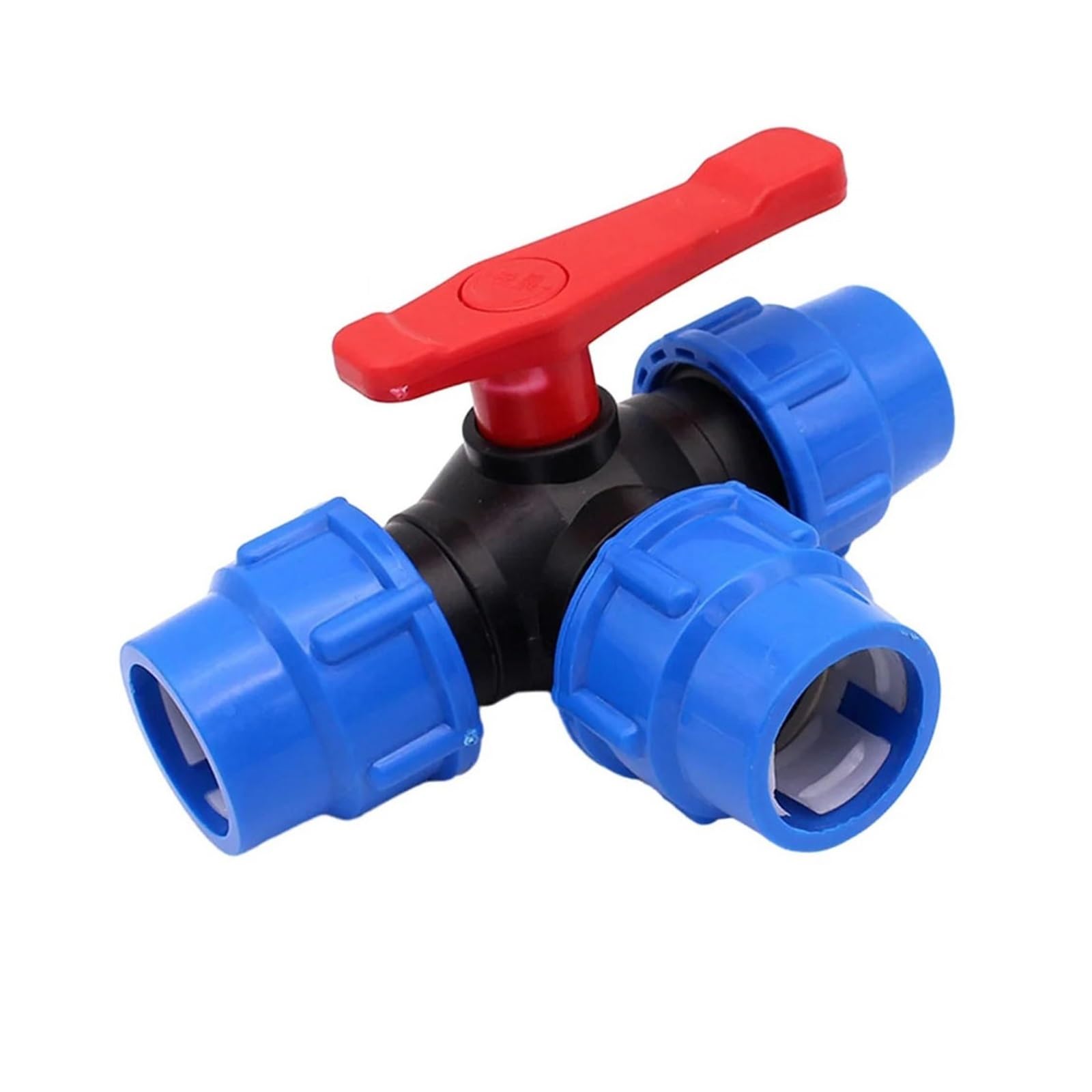 Robinet à bille à 3 voies PE 32mm étanche pour dérivation d'eau sans fuite