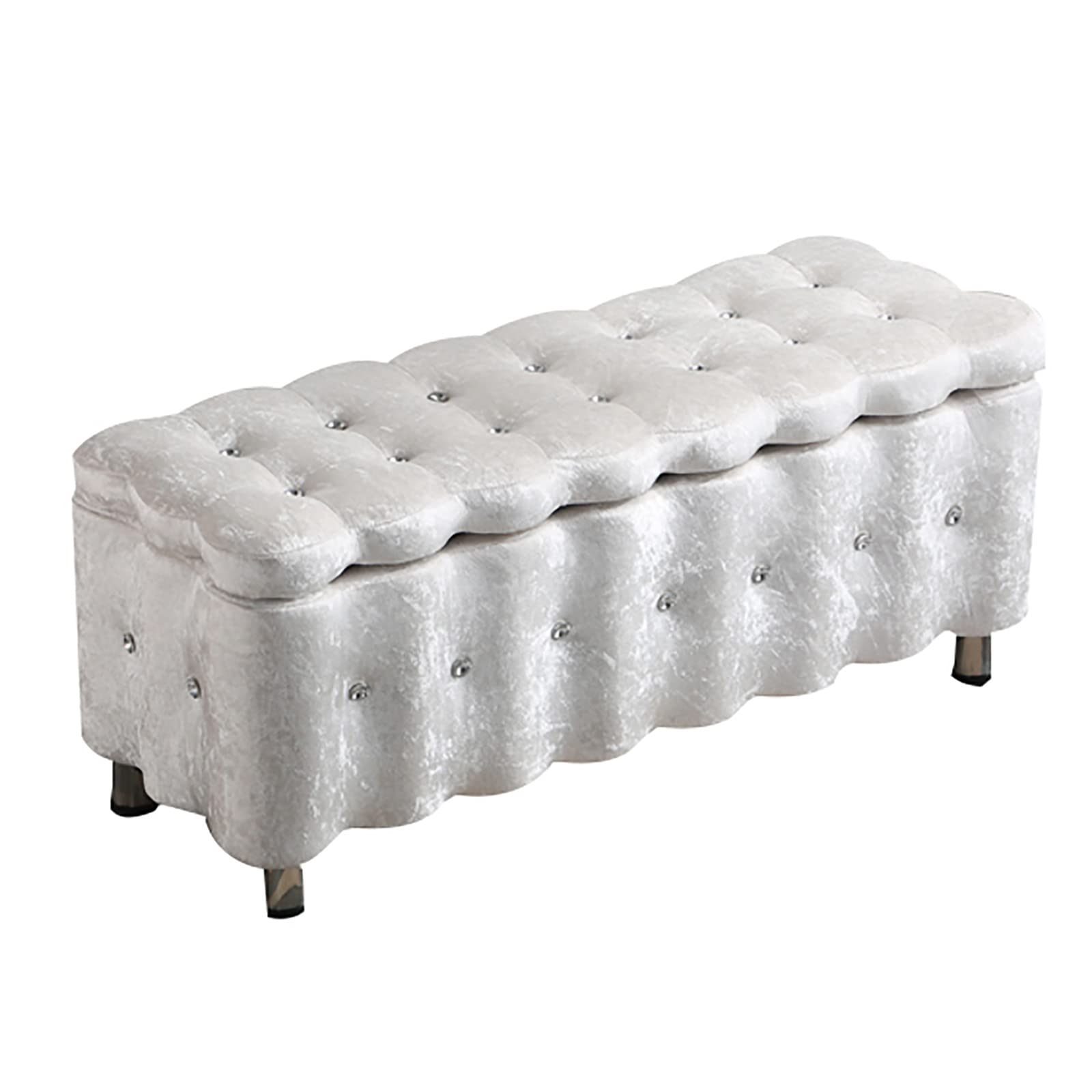 Banc de salon beige en velours pour entrée et chambre