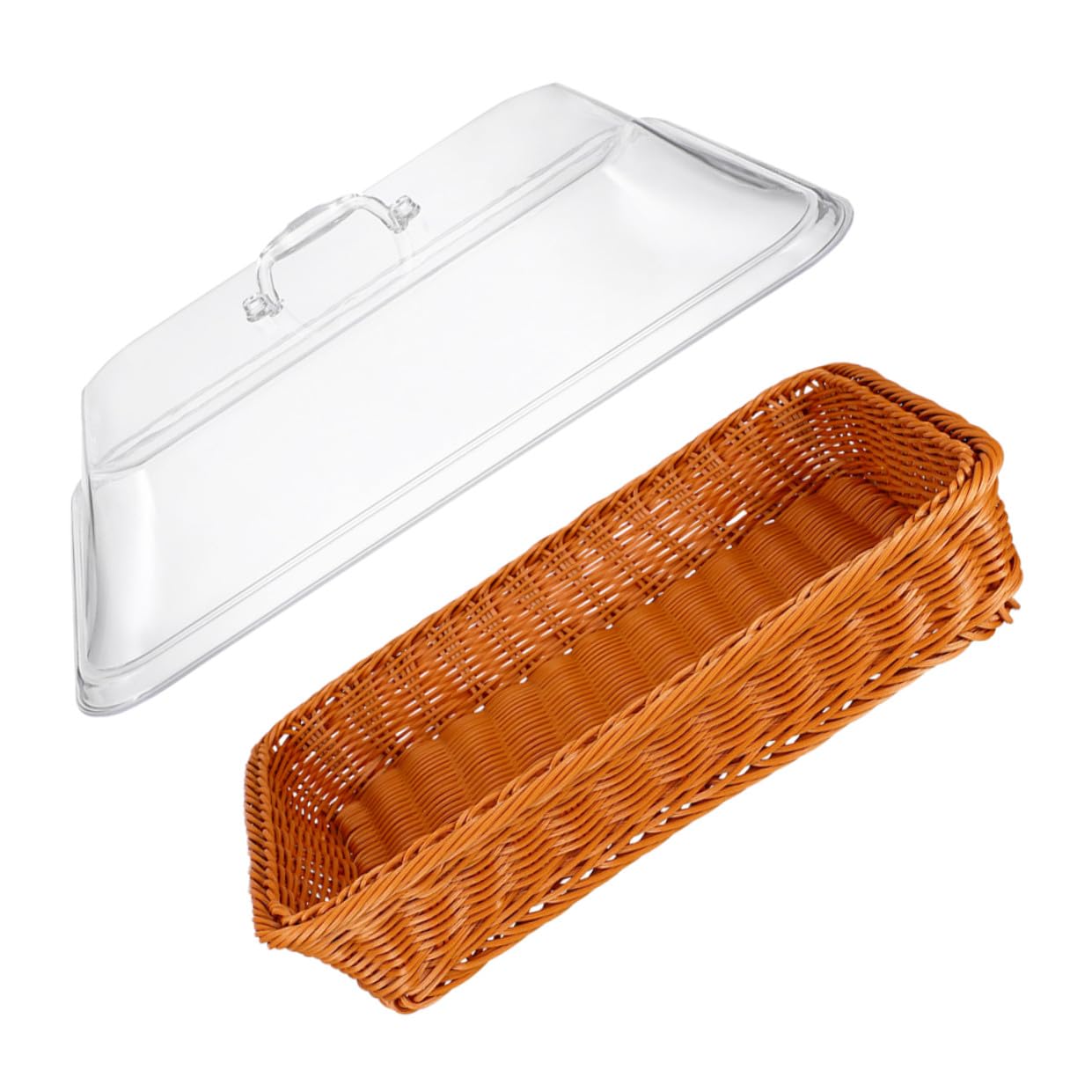 Cesta para pan y frutas tejida a mano con tapa protectora ventilada