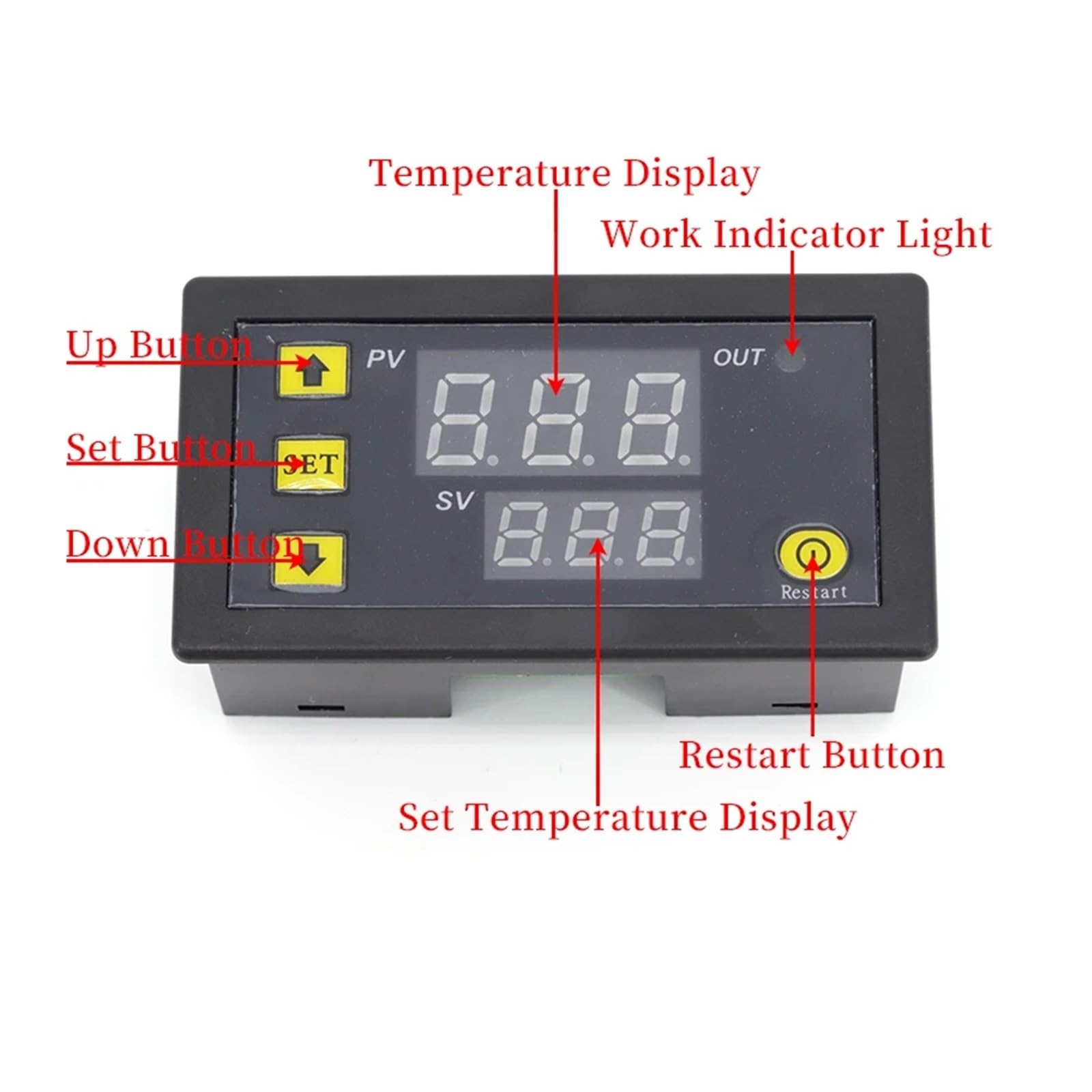 Controlador de temperatura digital W3230 12V 24 220V Termostato Regulador Control de calefacción/refrigeración Sensor termorregulador