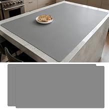 2Pack Large Silicone Mats for Kitchen Counter, 48x32120cmx80cm Heat Resistant Mat for Kitchen Island, Waterproof Multipurpose Countertop Protector, Light Gray
