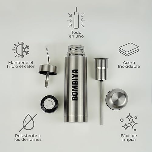 Miniatura 7 de Self-priming matte flask with all its parts made of stainless steel  All-in-one matte kit only adds your yerba mate  changing its lid is a thermos