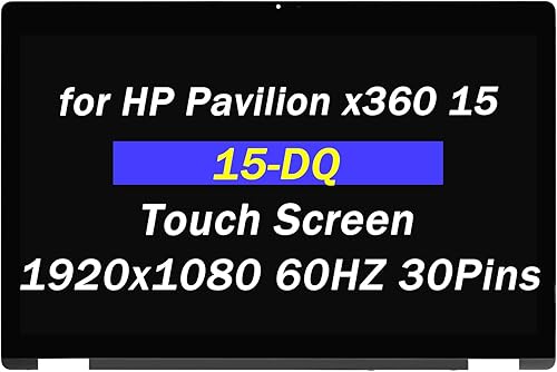 PEHDPVS Pantalla de repuesto NV156FHM-N45 V8.0 de 15.6 pulgadas para HP Pavilion x360 15-DQ 15-DQ0XXX 15-DQ1XXX 15T-DQ 15T-DQ0XX 15T-DQ1XX FHD