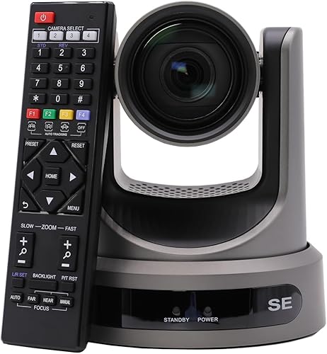 PTZOptics Move SE 20 x 1080p Full HD PTZ PTZ Auto-Tracking Pan Tilt Zoom Cámara para transmisión en vivo y producción de video (gris) Gris,Blanco