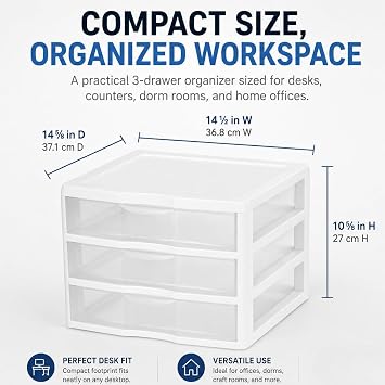 Storage Drawers Three Drawer Storage Transparent Plastic Versatile Storage Options stackable drawers for Tabletop Desk Office Desk