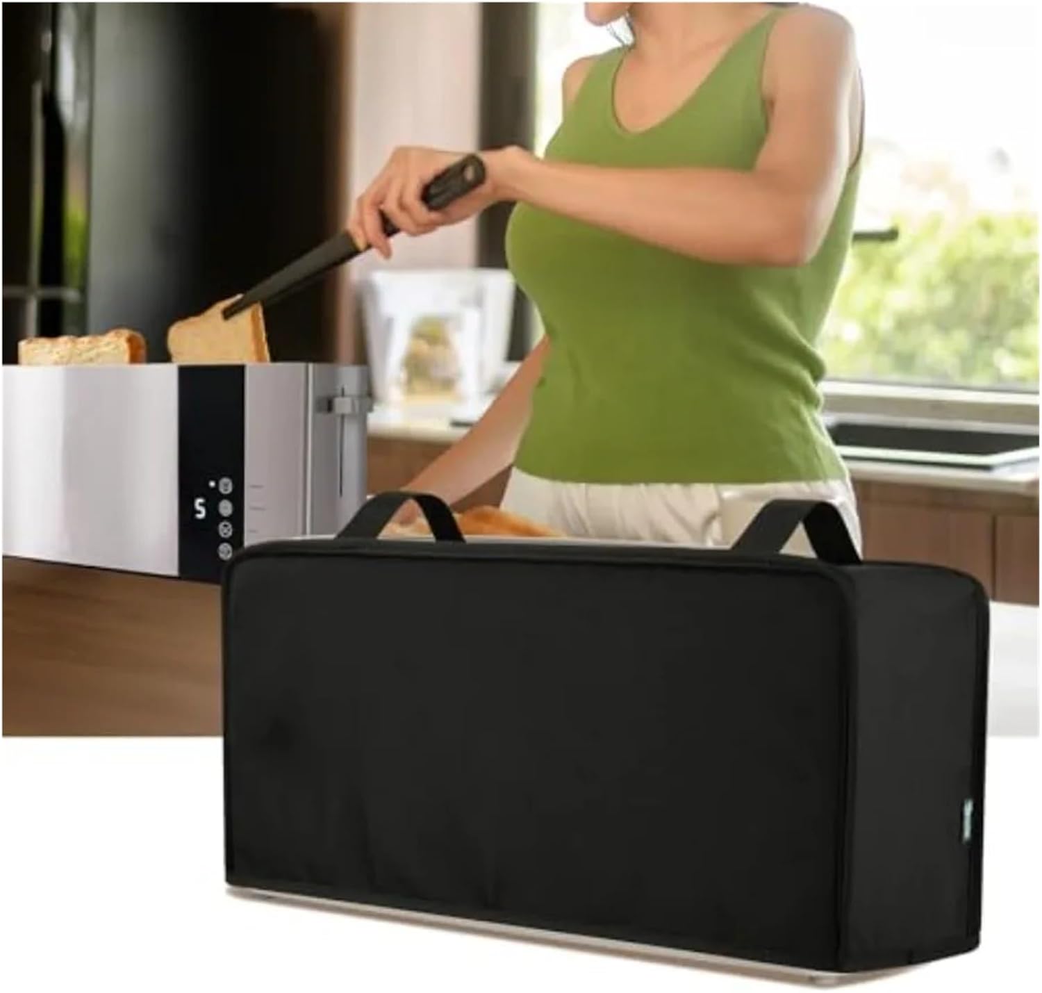 Toaster Cover 2 Slice Dust Cover for Mueller UltraToast 2 Slice Toaster Waterproof and Dustproof Nylon Protective Covers for 10'' Long Slot T