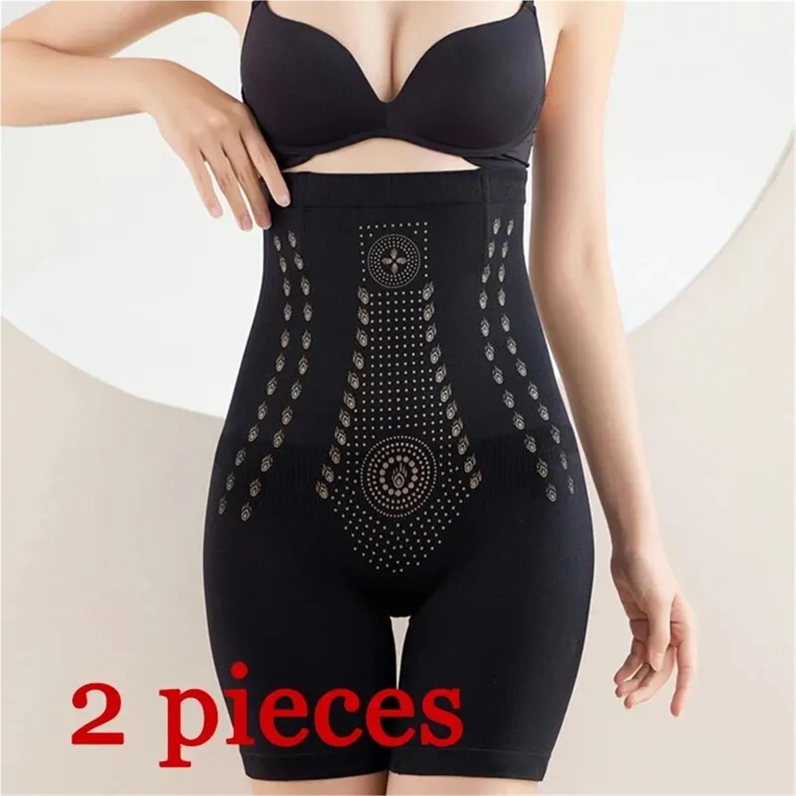 Braga Faja sin Costuras Pantalones Cortos moldeadores de Cintura Alta, Ajustados y Transpirables for Mujer, Dos Piezas