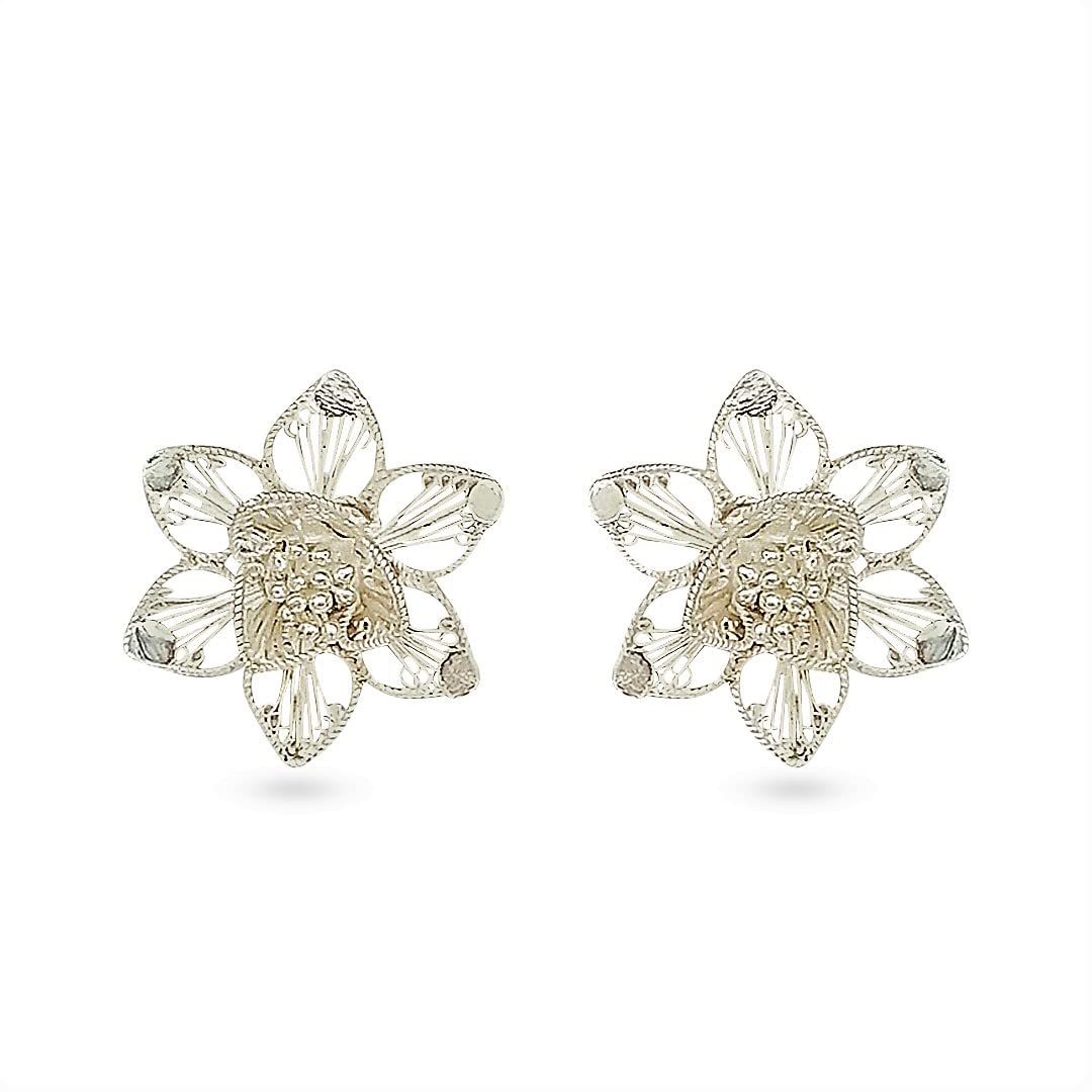 Arteastic Silver Filigree Jewellery Stud/Tops Earrings For Women (SJ-964) (B0B321GJN7) Amazon Price History, Amazon Price Tracker