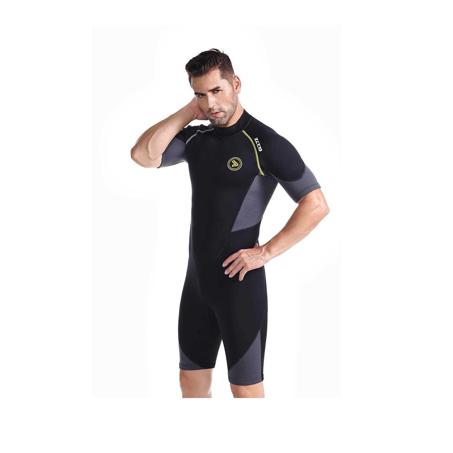 Image secondaire de ZCCO Combinaison de plongée Courte en néoprène de qualité supérieure pour Homme - 1,5/3 mm - Fermeture éclair dans Le Dos - pour