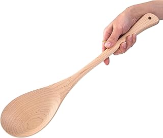 Wooden Cooking Spoon Extra Large Wooden Spoons for Cooking, Lengthened Wood Spoon Cooking Mixing for More Protection Spoon Wooden Cooking Utensils for Nonstick Cookware Hard maple wood