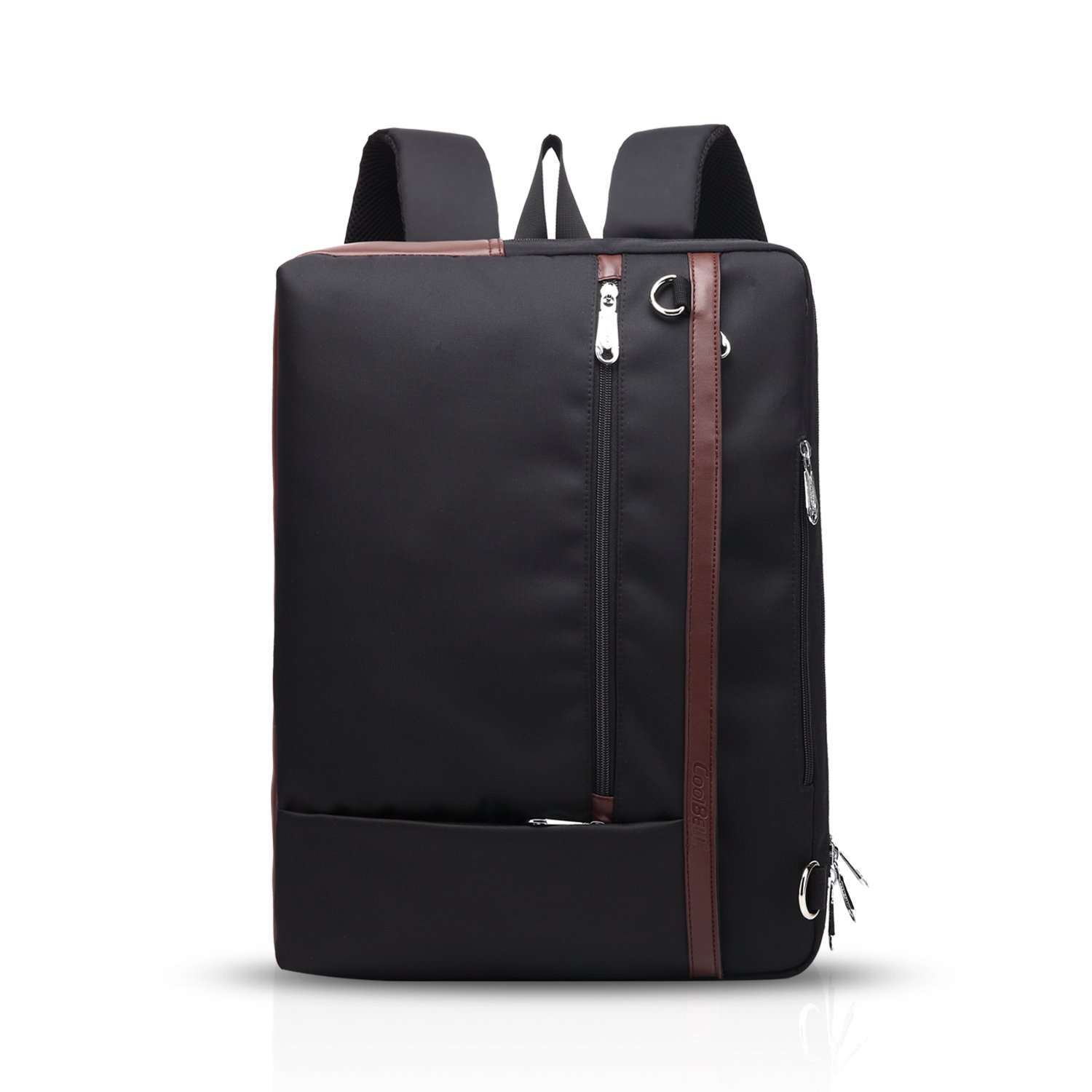 FANDARE Moda 3 In 1 Borsa a Tracolla e Zaino 15.6 Pollici per Computer Portatile - Messenger Affari, Viaggio, Scuola, Università - Impermeabile per Uomo e Donna - Poliestere Nero