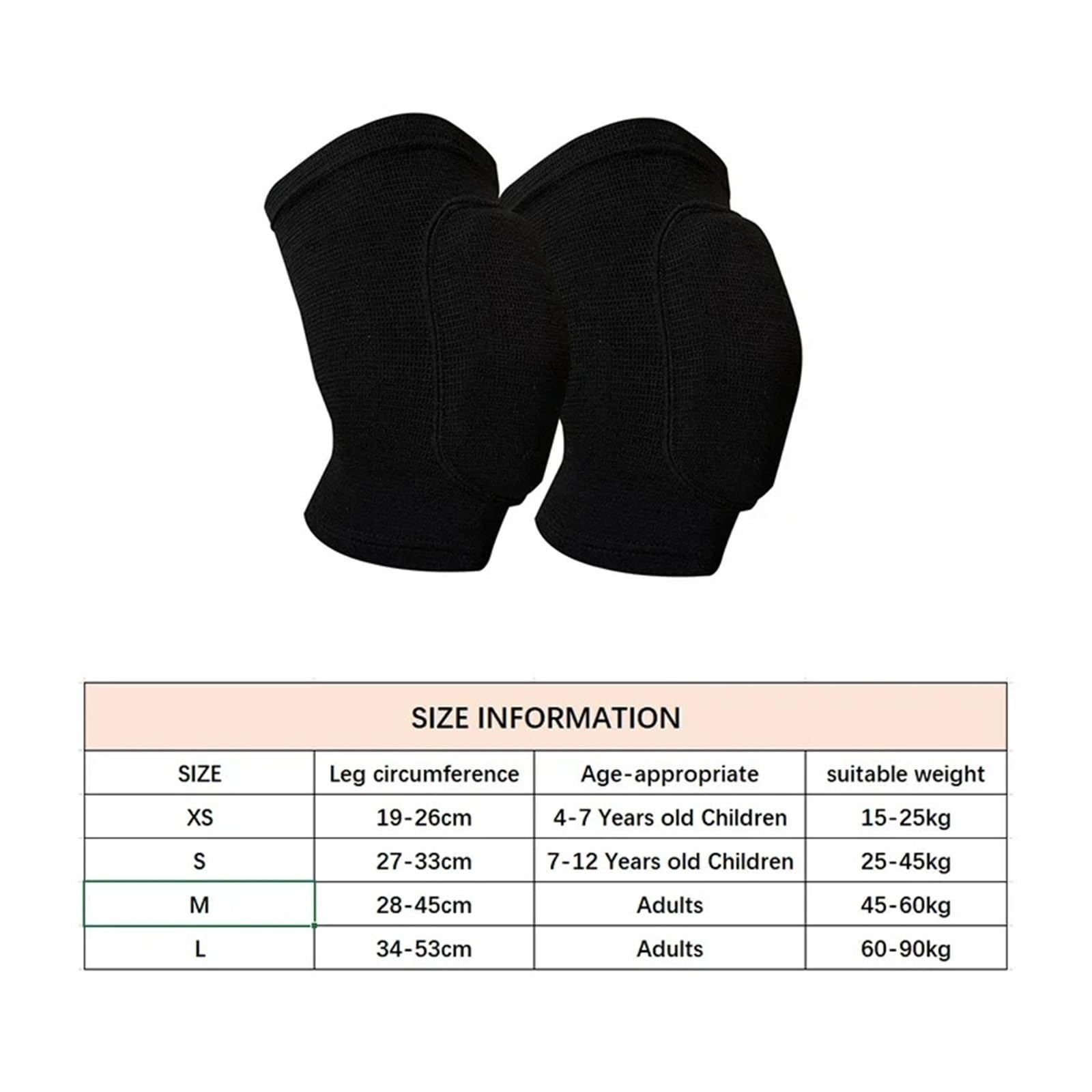 MRKU Genouillères de Sport antidérapantes, 1 Paire, Protection pour Adultes, Danse, élastique, épaisses, en Mousse, idéales pour la Gym, Le Yoga et l'entraînement.
