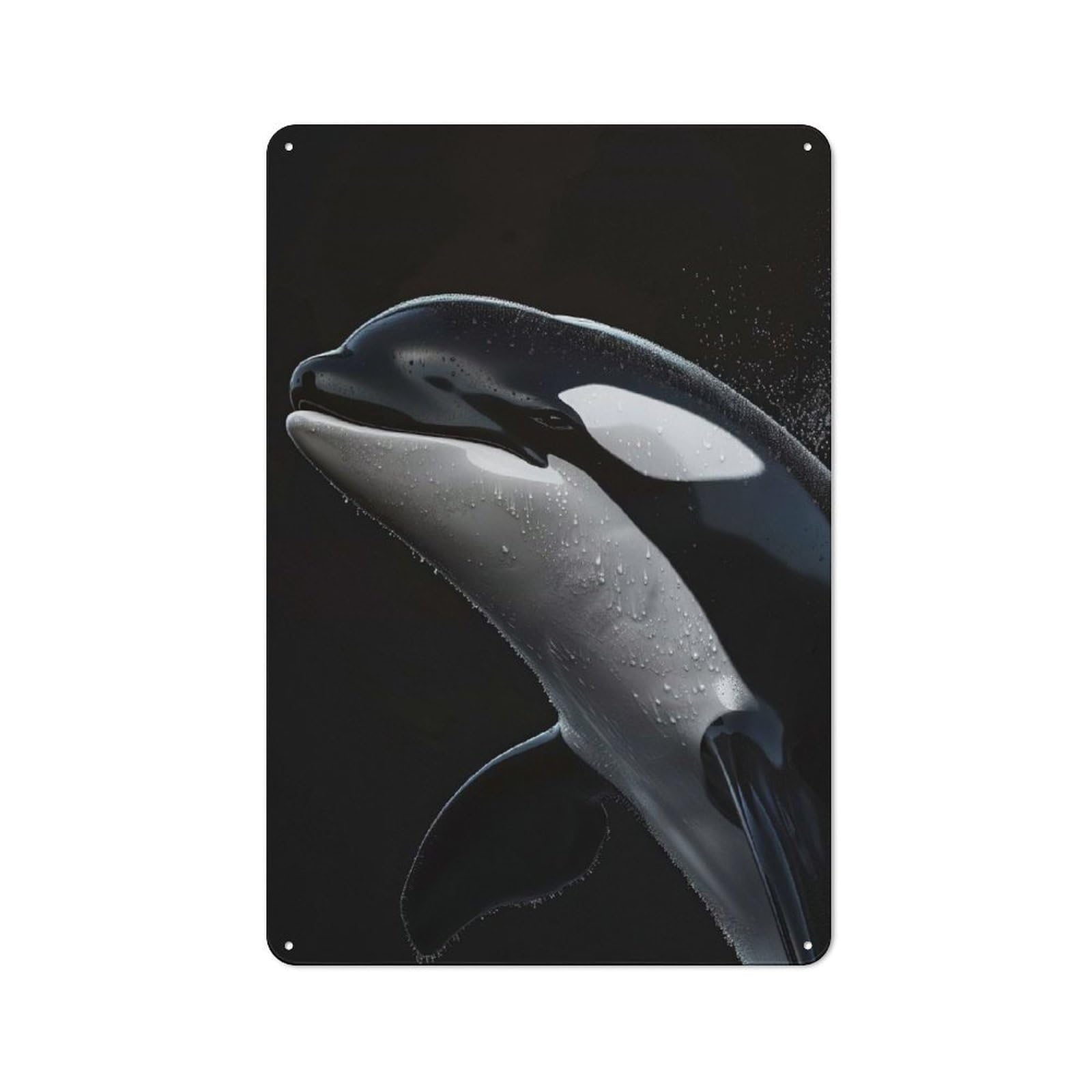 Junmoney Orca Whale Retro Tin Sign 30X20cm For Living Room Or Hallway, Gift For Living Room Decor Lovers During The Christmas Season