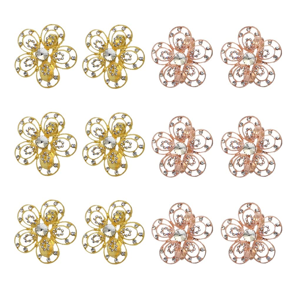 Servilletero de Boda con Anillos de Restaurante y Hebilla de Diamantes de imitación para decoración de Mesa de Cena de Boda (Multicolor, como se Muestra)