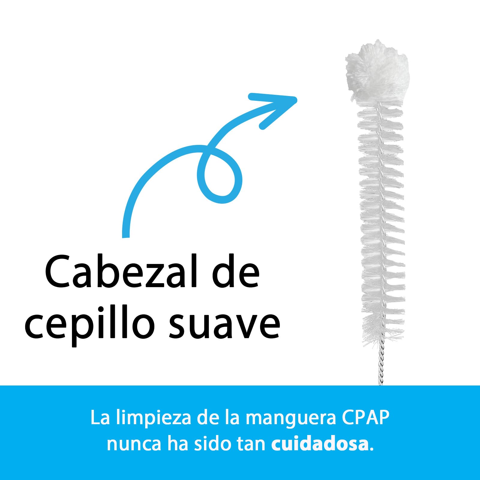 Paquete de limpieza CPAP: 3 limpiador CPAP, SomnoSept 400 ml y 1 cepillo de manguera Oxyhero CPAP, 120 cm, 19 mm, limpieza profunda de máscara CPAP, manguera CPAP, limpiador de silicona