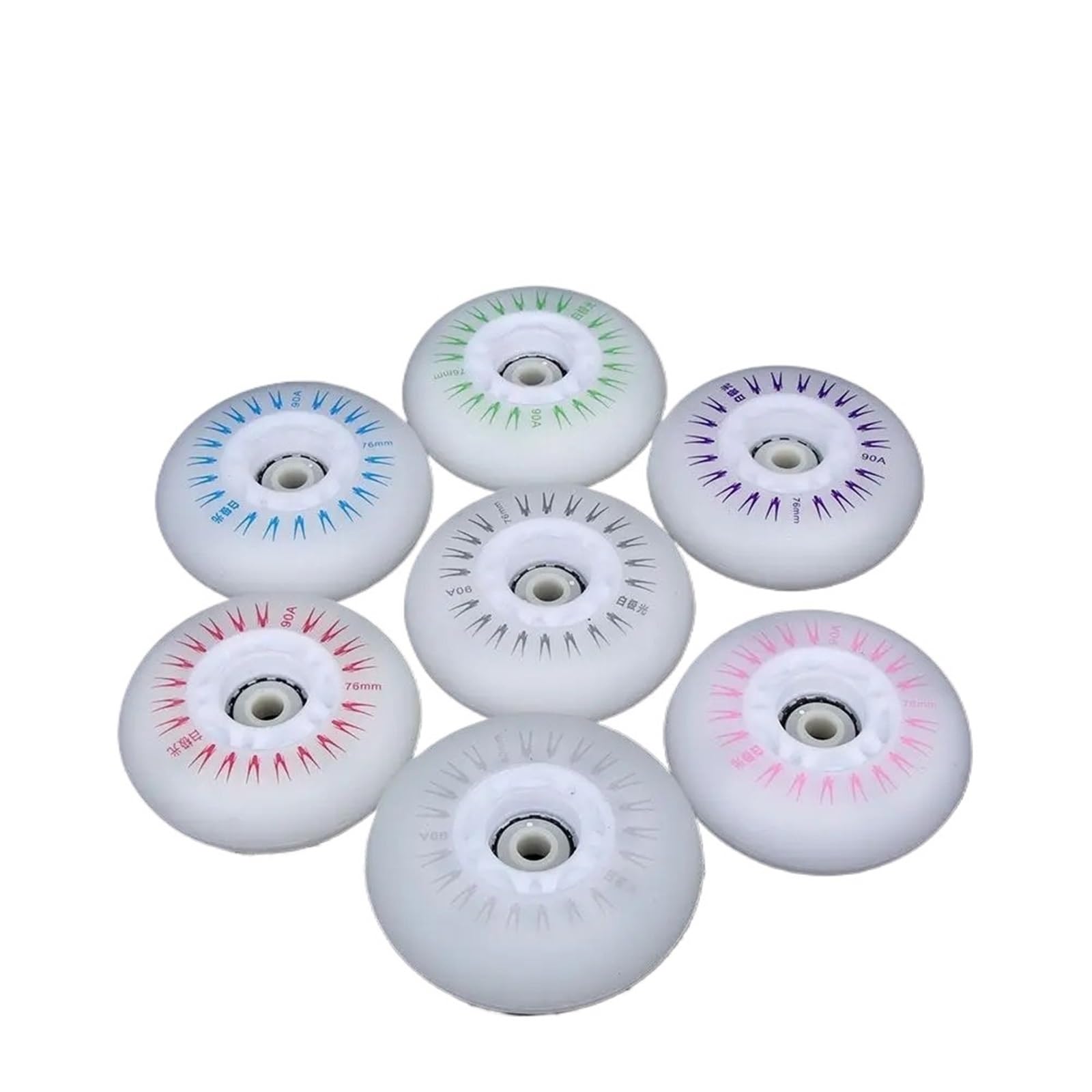 Ruedas Patines En Linea Rueda Flash de 80mm, 76mm, 72mm, 70mm, 68mm, 64mm, 60mm, 62mm for patines en línea, 90A, piezas de ruedas for adultos y niños, 4 Uds.(80mm-Red)