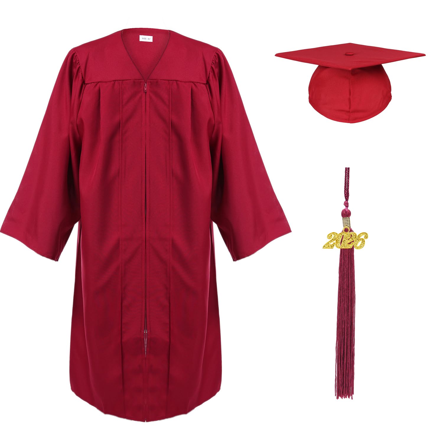 unisex adult matte graduation cap and gown tassel set