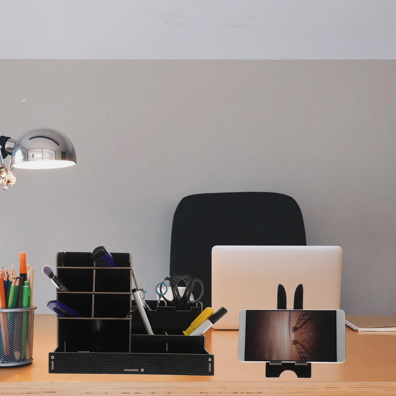 MAGICLULU Stiftebox für Schreibtisch mit Vielen Fächern Schwarz