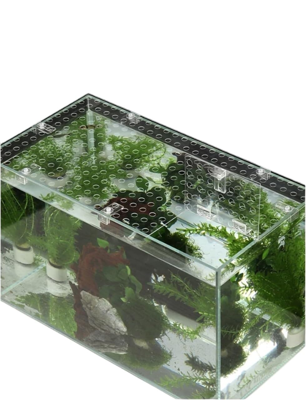 Couvercle d'aquarium en Acrylique, Couvercle d'aquarium en Polycarbonate Transparent, découpable, avec fenêtre d'alimentation DIY, Plusieurs Tailles(60X20cm/23.6X7.9in)