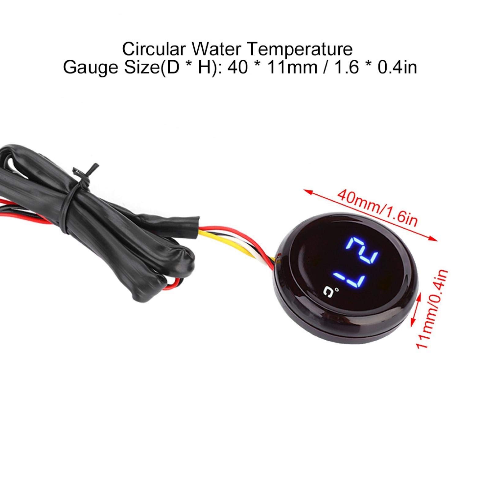 EVGATSAUTO Thermomètre de moto, thermomètre numérique, compteur de température d'eau (bleu)