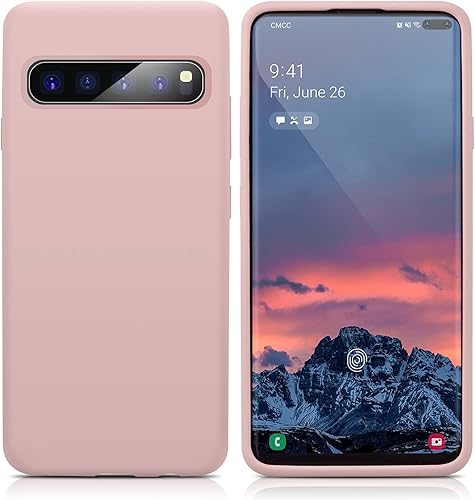 Miniatura 8 de E Segoi Diseñada para Galaxy S10 5G (solo versión 5G), funda de goma de gel de silicona líquida a prueba de golpes, cojín de forro de tela de