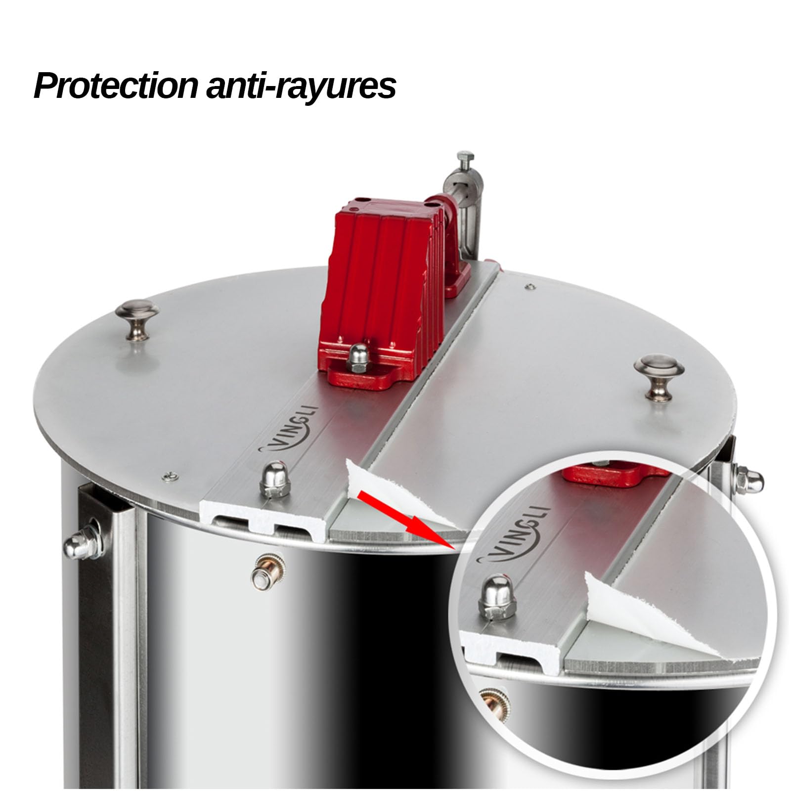 Bonnlo Extracteur de Miel Manuel, Centrifugeuse Séparateur Miel en Acier Inoxydable avec Support, Équipement d'Apiculture pour Extraction de Miel (3 CADRES)