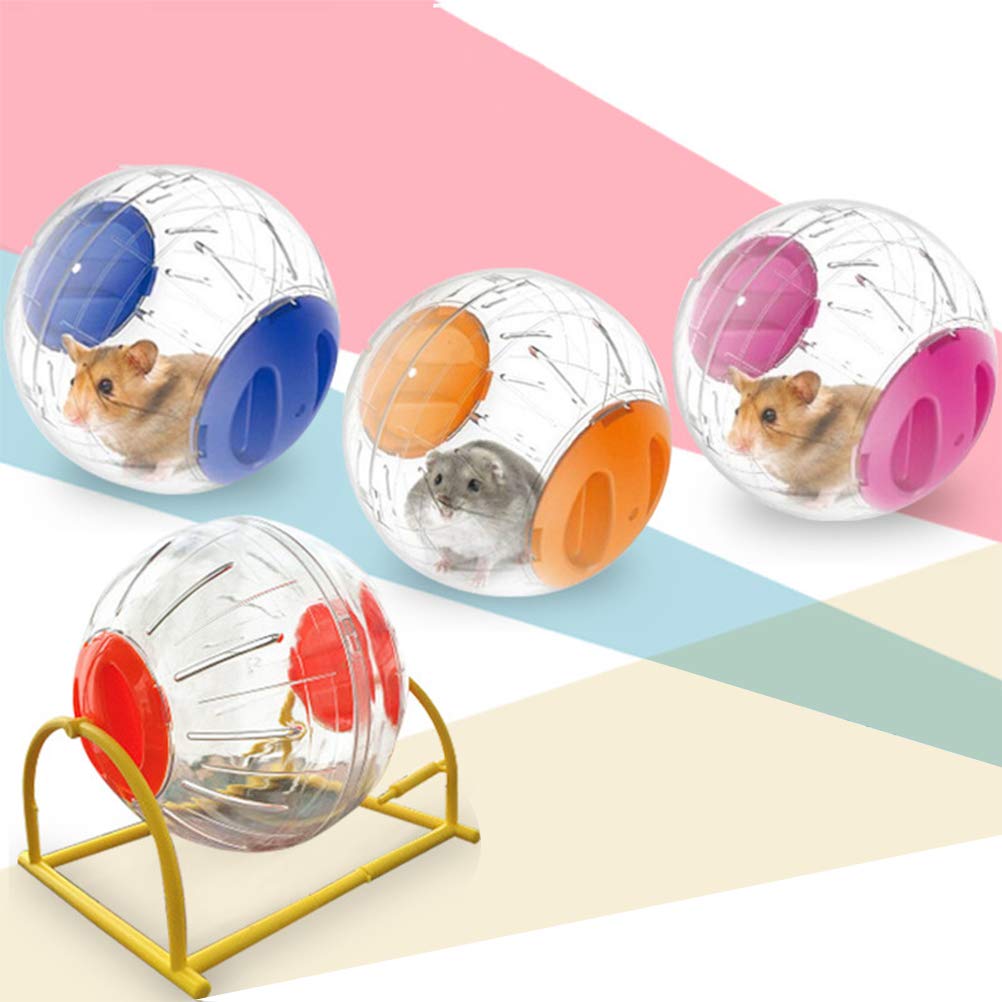 Macabolo 12 cm Mini Hamster Exercise Ball Jogging Travel Ball Toy Transparent Plastic Bauble Play for Gerbils Chinchillas Guinea Pigs Animals - Image 4