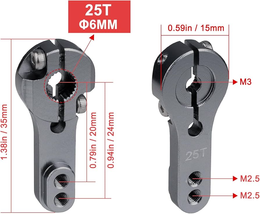 モバイル Amazon | Hobbypark M3 25T サーボホーン アルミメタル Futaba Savox