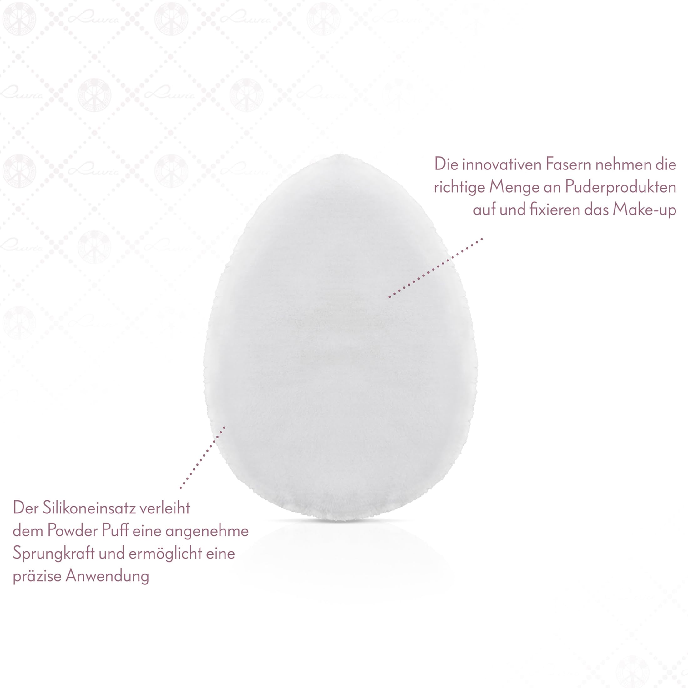Luvia Puff Puff Set Candy – 2 dwustronne frędzle do pudru, puffy do makijażu z dwustronną gumową taśmą, idealne do płynnych i pudrowych tekstur, frędzle kosmetyczne w kolorze białym i różowym, dla