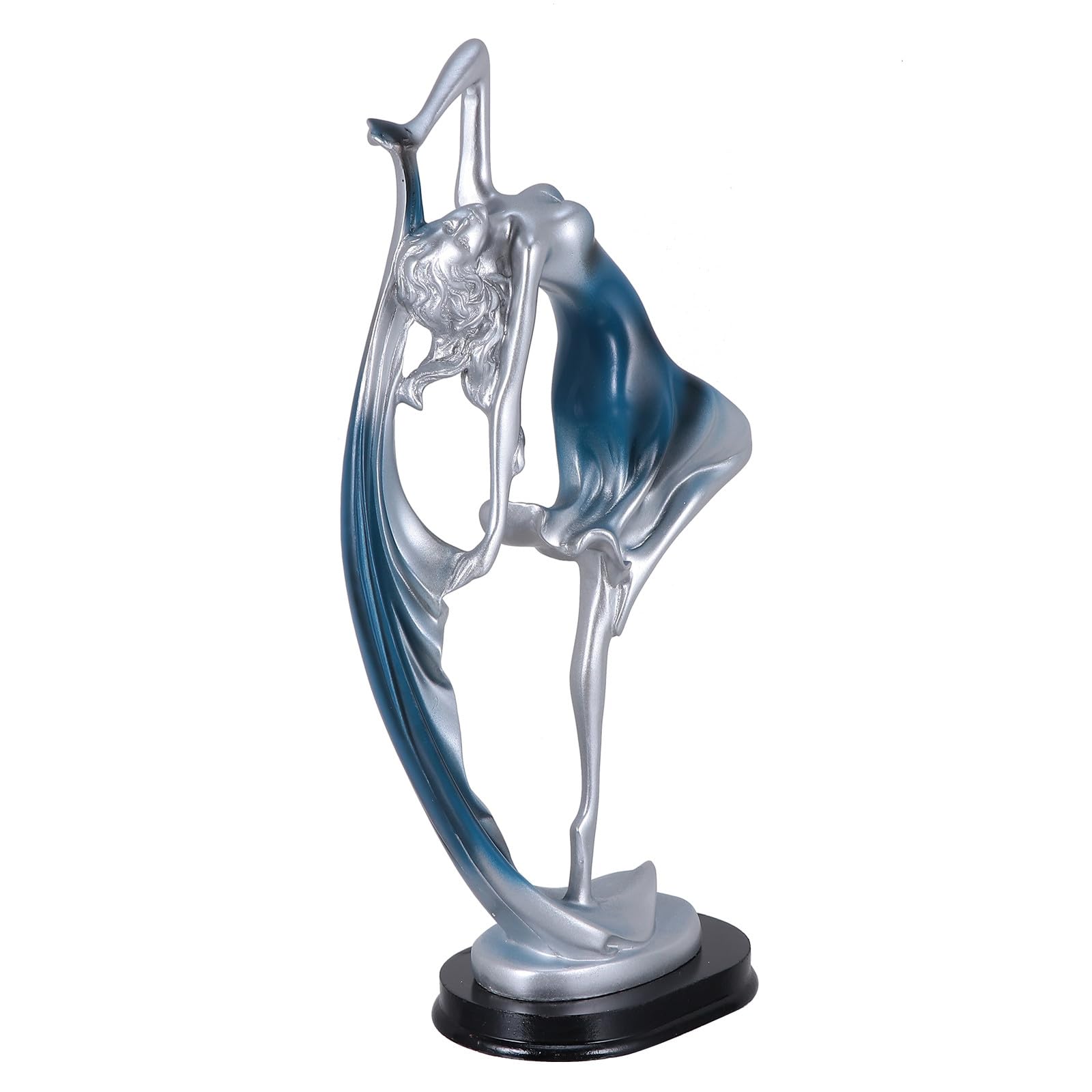 Figurine danseuse en résine bleu pour décoration maison et bureau élégant