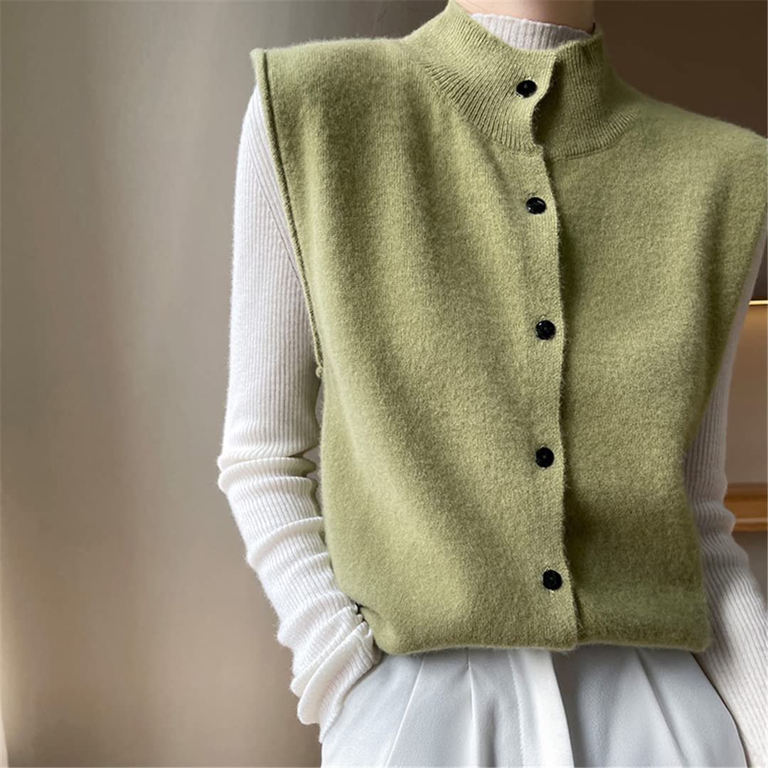Ownwfeat Damen Wollweste Strickjacke Tops Ärmellose Kaschmir Damen Jacken