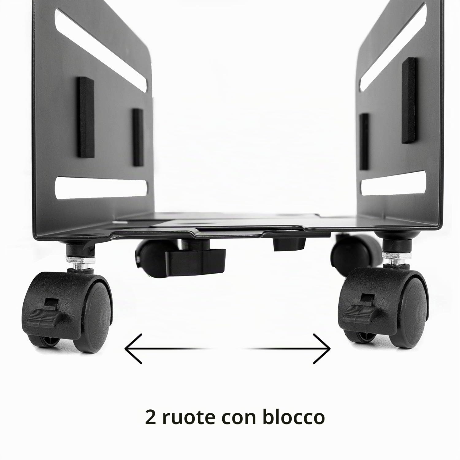 Maclean MC-851 Carrello porta computer, supporto ruota nero 10kg max