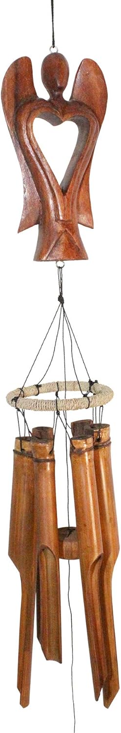 Cohasset Gifts 630A Angel Bamboo Wind Chime, Antique Natural Finish