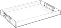 Vista 16 de Bandeja rectangular hermosa, moderna y elegante, 18 x 12 pulgadas, decoración brillante, con asas, para apoyar sobre mesa de centro otomana, como