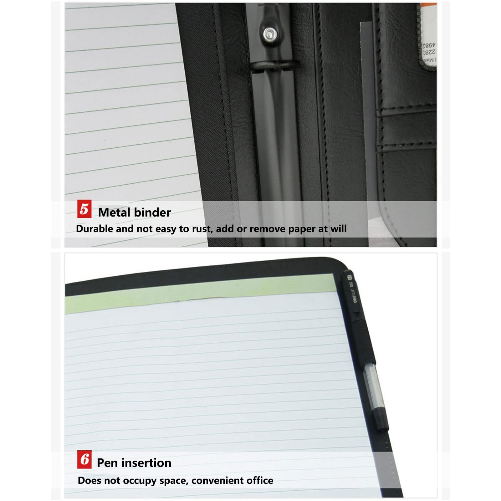 Cartella A4 Portadocumenti Cartellina Porta Documenti Portablocco Porta Organizer Agenda in Pelle Portafoglio Padfolio per Donna Uomo Business Viaggio Conferenza