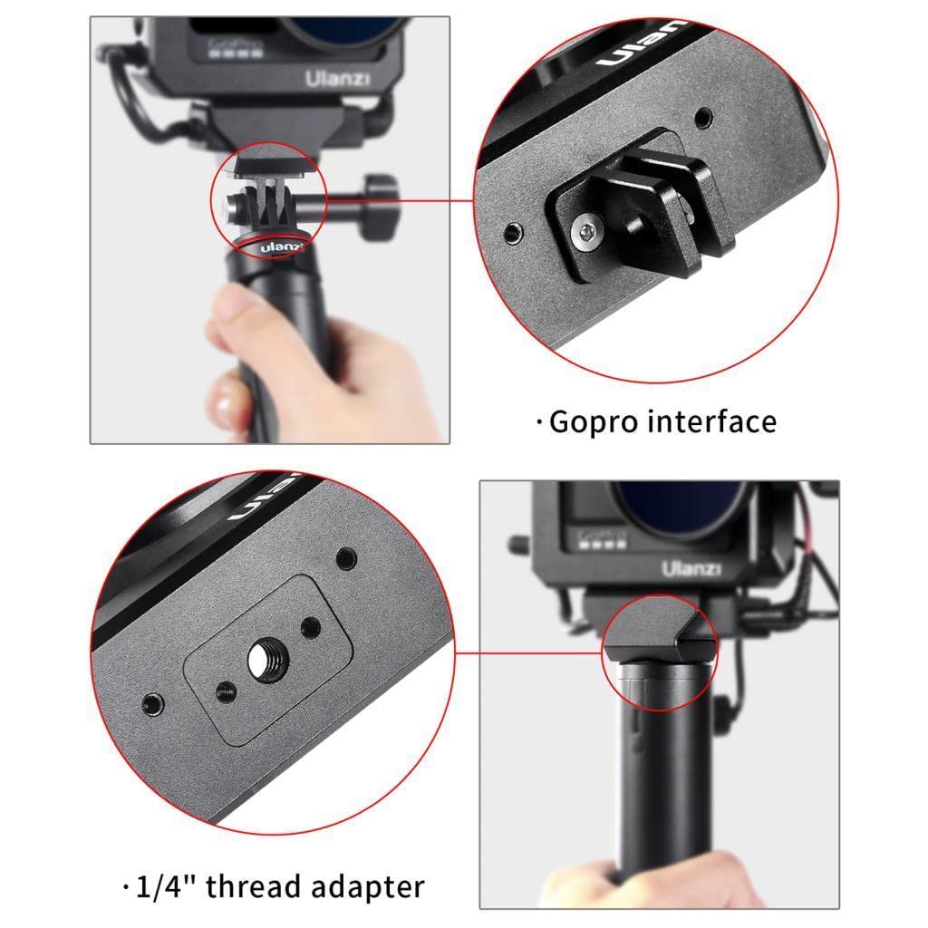 ULANZI Vlog Cage G9-5 - kompatybilny z GoPro Hero 9 Black - Metalowa obudowa z adapterem filtra i uchwytem na zimne buty