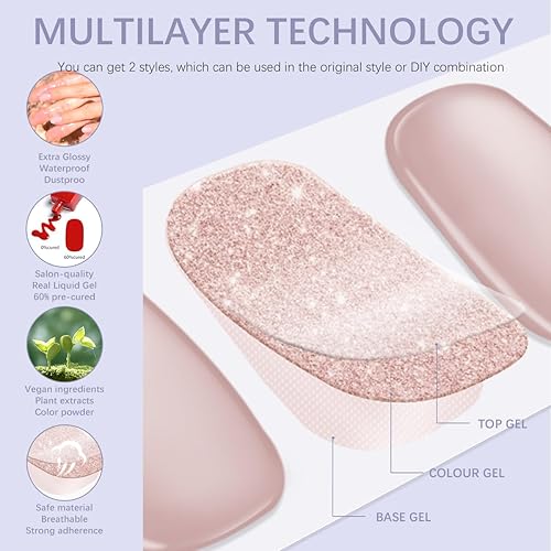 Miniatura 4 de Tiras de uñas de gel semicuradas, calcomanías de uñas de gel francesas que funcionan con cualquier lámpara de uñas, envolturas de gel para uñas,