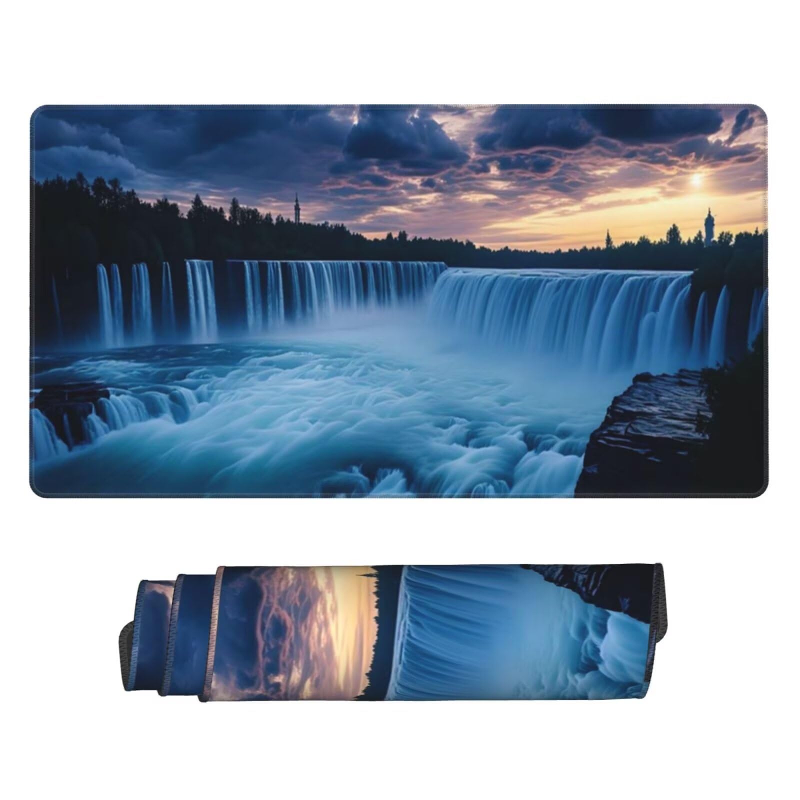 Gamingowa podkładka pod mysz XXL 1200 x 600 mm, opadająca podkładka pod mysz, duża, 120 x 60 cm, rozszerzona podkładka na biurko, akcesoria gamingowe z przyszytymi krawędziami dla poprawy precyzji i