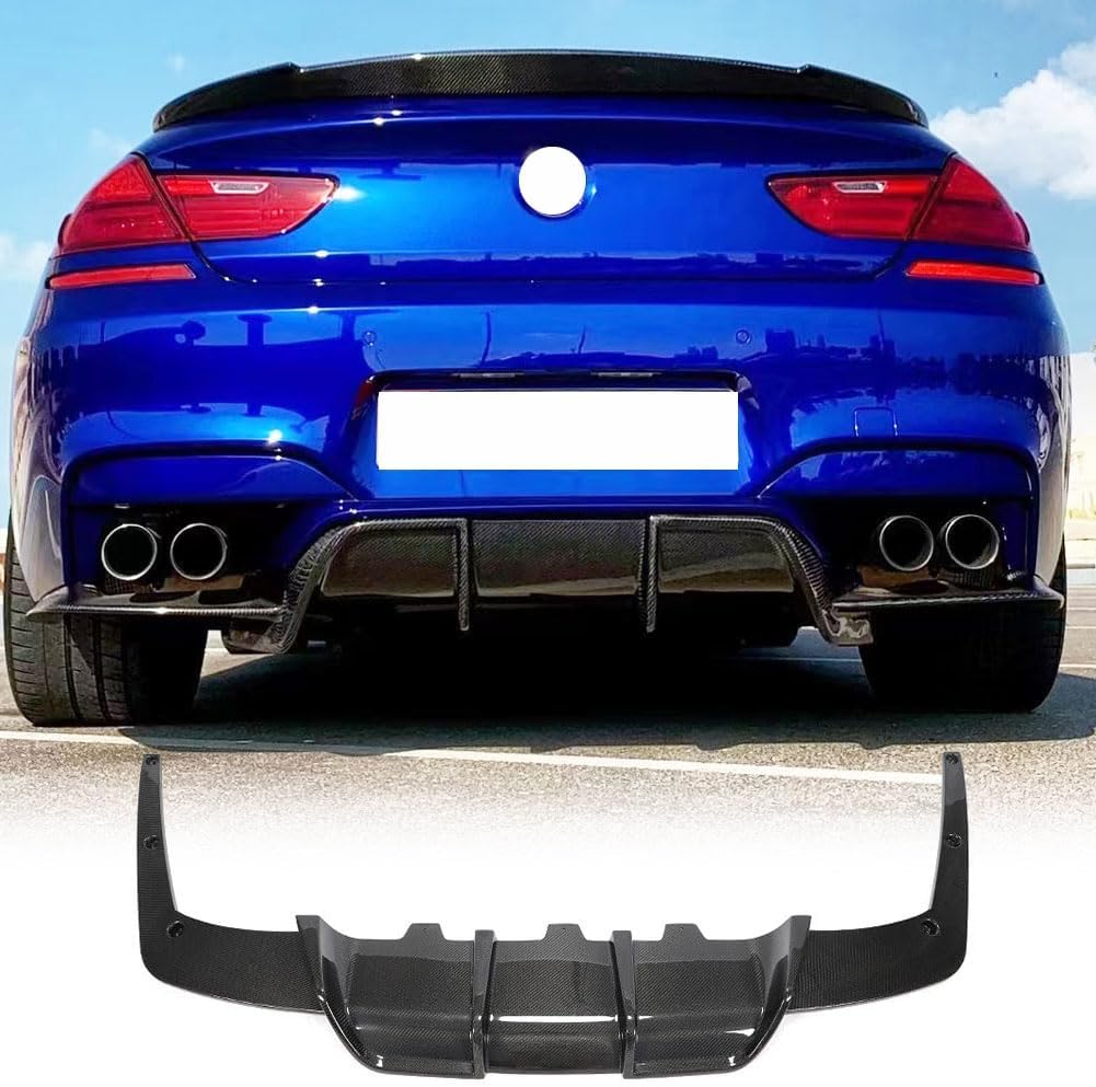Real Carbon Fiber M6 Rear Diffuser fits for BMW F06 F12 F13 M6 2013-2016 Rear Bumper Cover Lower Lip Spoiler Splitter Valance Protector Body Kits Factory Outlet (Carbon Fiber) 3PCS