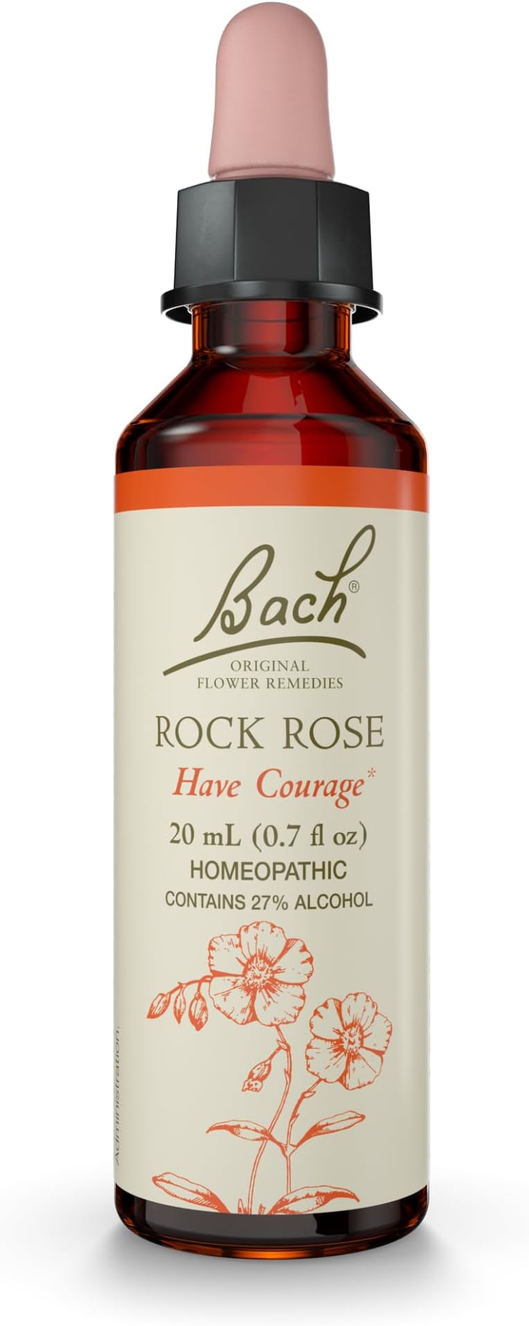 Bach Original Flower Remedies, Rock Rose - Have Courage - Natural Homeopathic Flower Essence for Emotional Balance - Vegan, Gluten Free, Sugar Free - 20mL Dropper